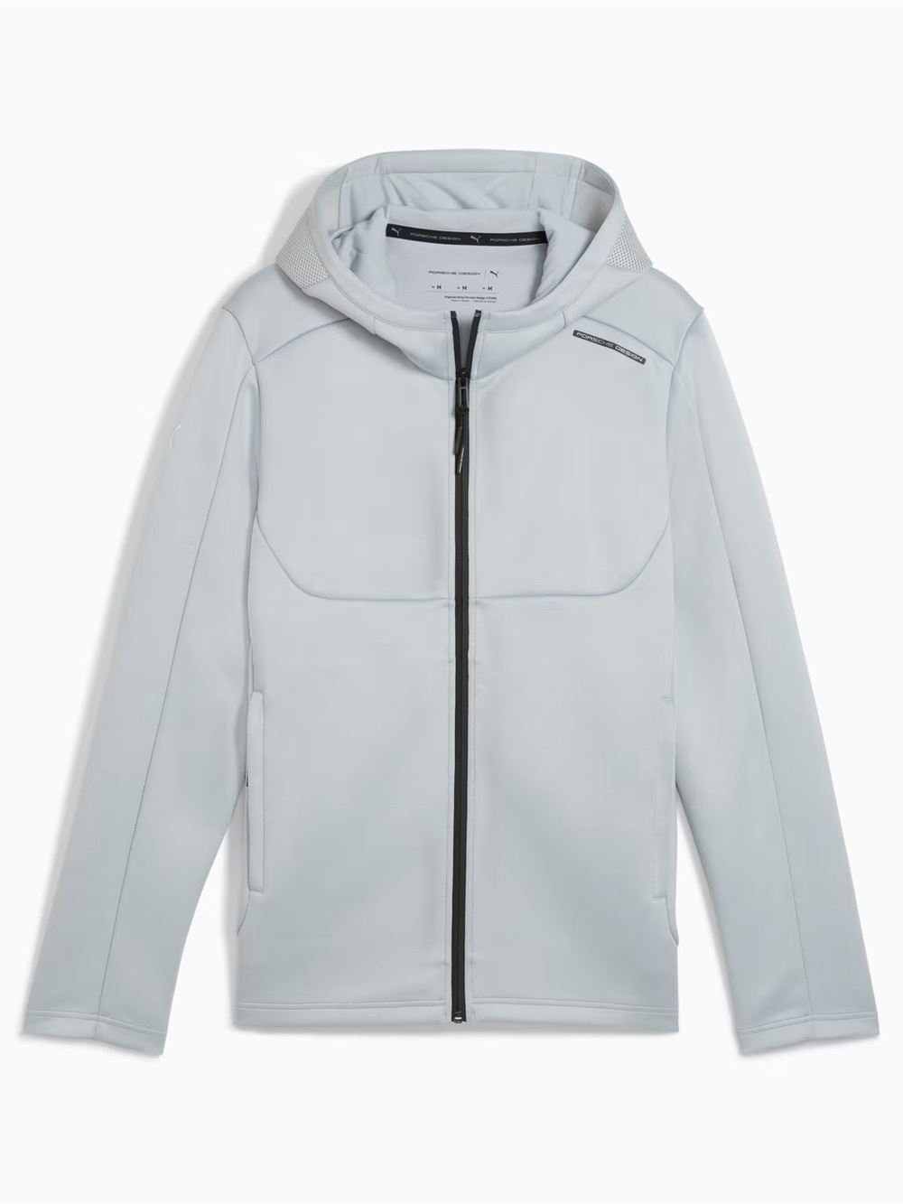 Puma x Porsche Men’s designer Light Gray Full-Zip Performance Hooded Jacket